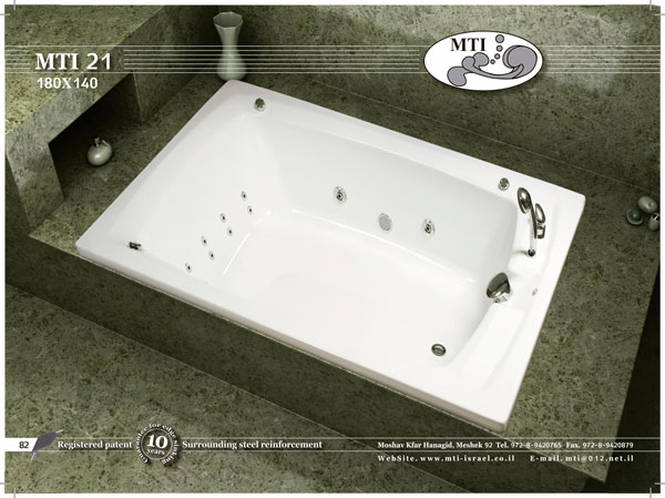 אמבטיה יוקרתית 180X140 MTI כולל קונסטרוקציה!