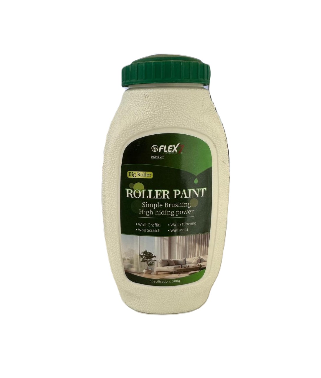 רולר + צבע לבן 1/2 ליטר (פלקס-7) - image