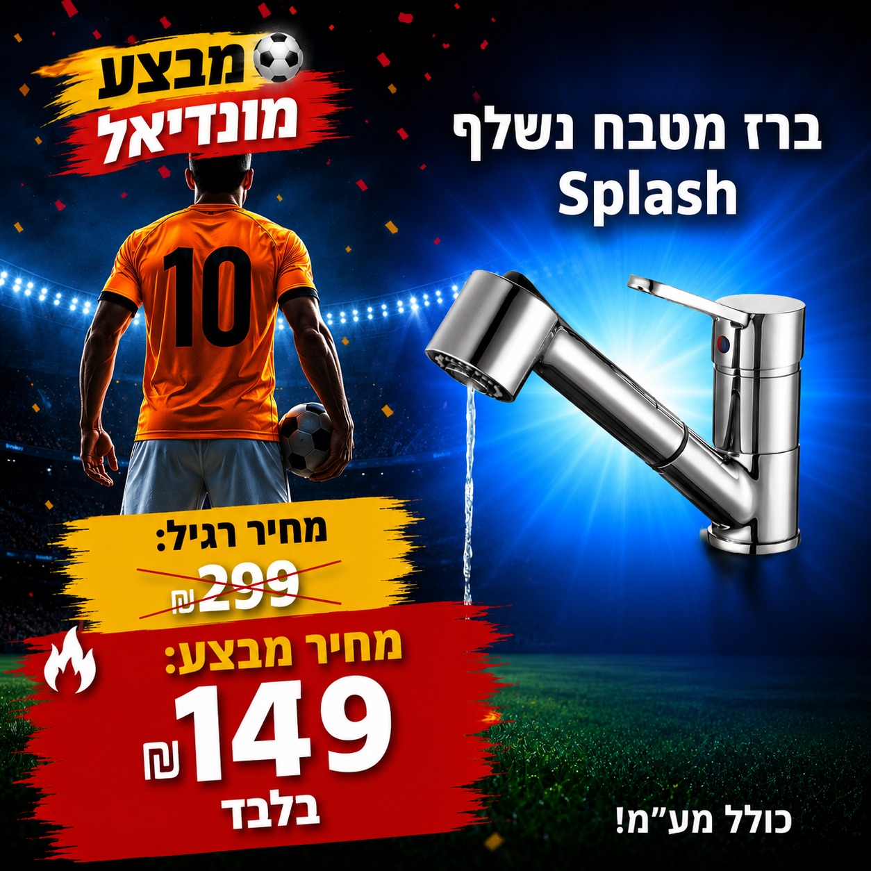 ברז מטבח נשלף Splash 