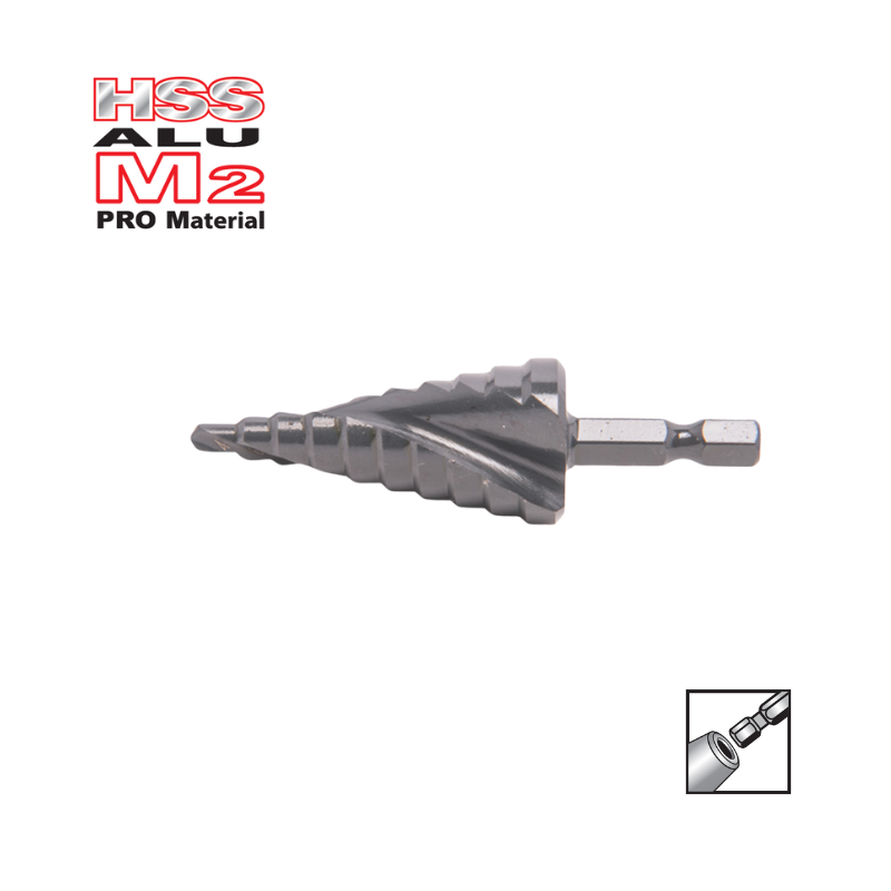 מקדח מדורג לאימפקט  1/4 אינץ'  HSS ALU M2 PRO ביטק במידות שונות