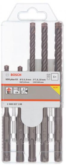 סט 5 מקדחים 5/6/6/8/10 SDS בוש