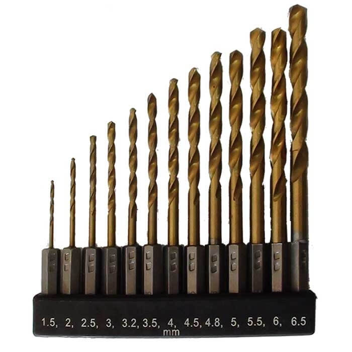 סט מקדחים למתכת טיטניום משושים לאימפקט 