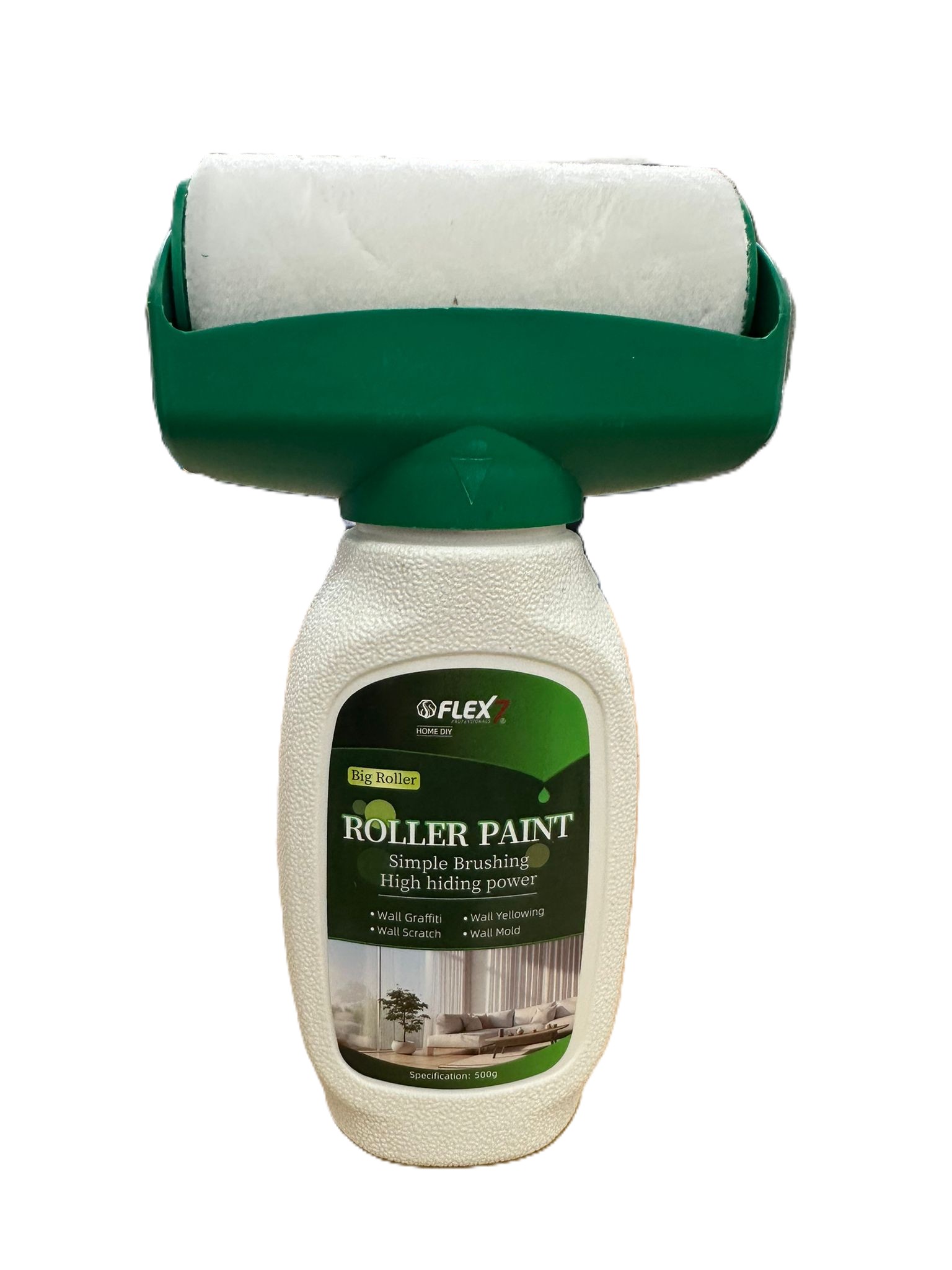 רולר + צבע לבן 1/2 ליטר (פלקס-7) - image