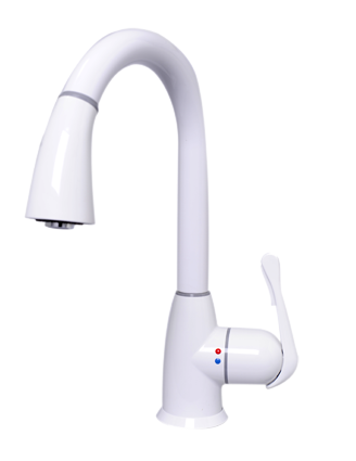 ברז מטבח לבן נשלף 8171 ניו טאץ מדגל