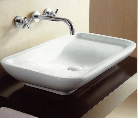 כיור מונח מעוצב לחדר אמבטיה 40155 בצבע לבן